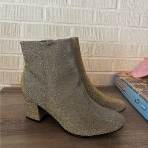 Elegant Gold Ankle Boots